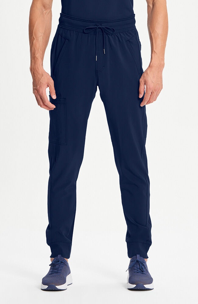 Panel Solid Top & Drawstring Jogger CK Infinity Men's Scrub Set - Image 6