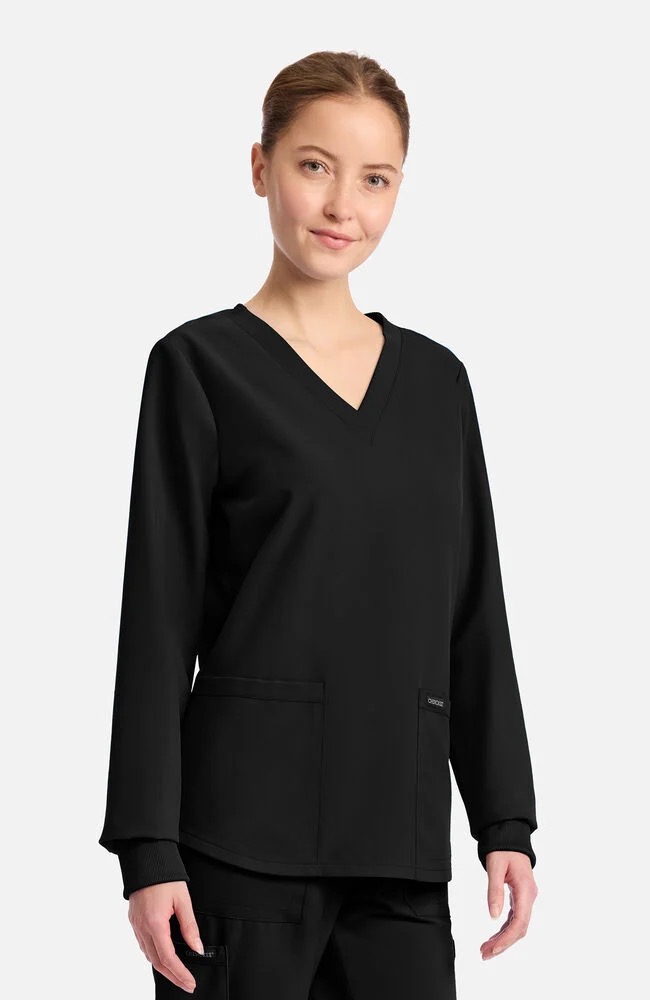 long sleeve top & Pull-On Slim Leg CK Women's Scrub Set - Image 11