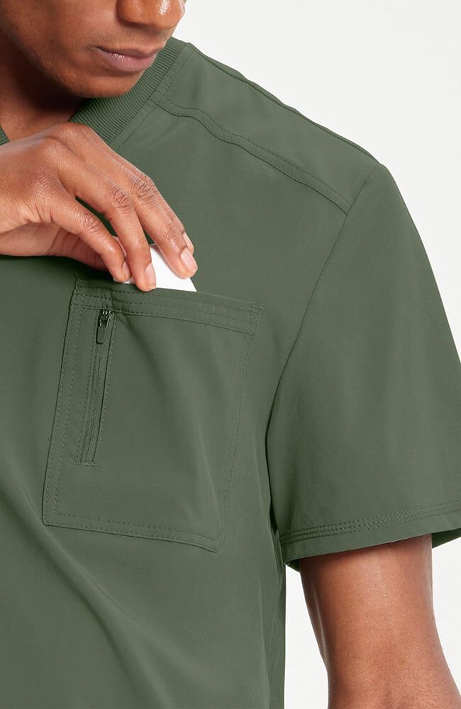 Panel Solid Top & Drawstring Jogger CK Infinity Men's Scrub Set - Image 13