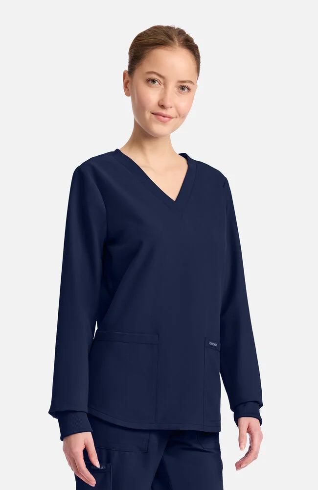 long sleeve top & Pull-On Slim Leg CK Women's Scrub Set - Image 3