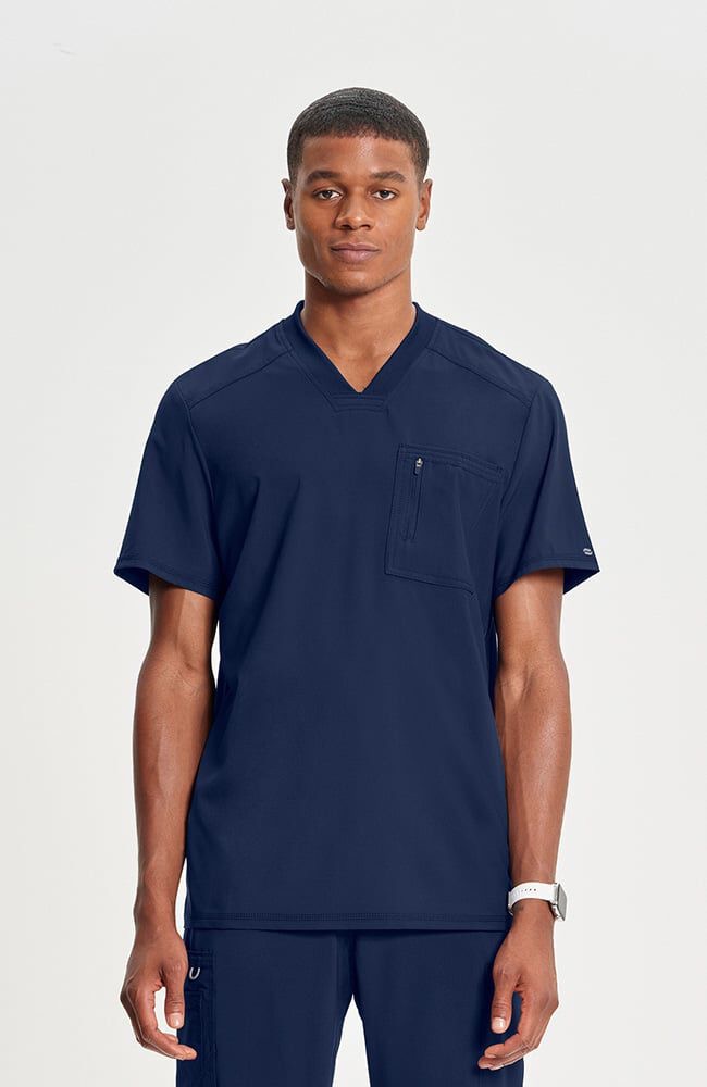 Panel Solid Top & Drawstring Jogger CK Infinity Men's Scrub Set - Image 2