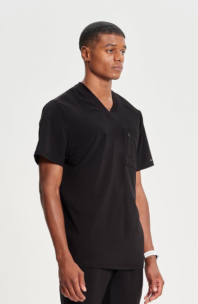 Panel Solid Top & Drawstring Jogger CK Infinity Men's Scrub Set - Image 15