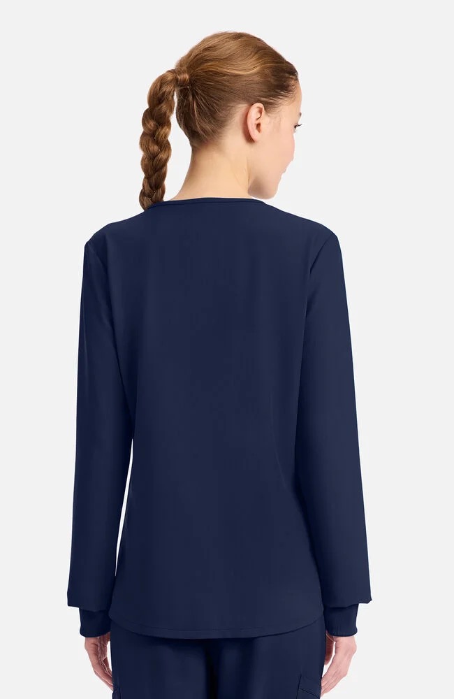 long sleeve top & Pull-On Slim Leg CK Women's Scrub Set - Image 4
