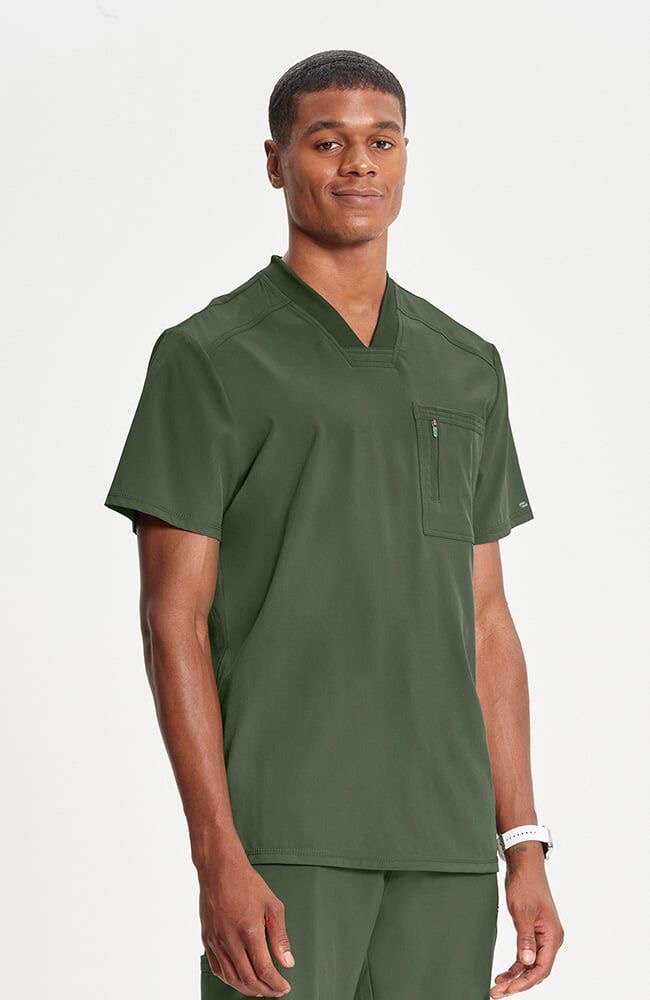 Panel Solid Top & Drawstring Jogger CK Infinity Men's Scrub Set - Image 11