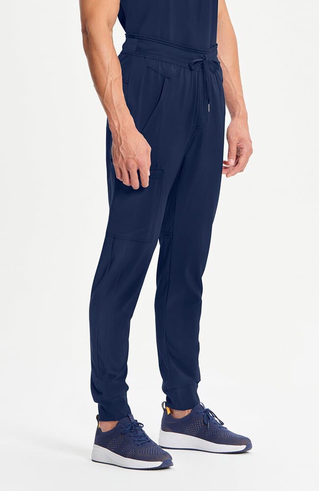 Panel Solid Top & Drawstring Jogger CK Infinity Men's Scrub Set - Image 7